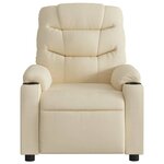 vidaXL Fauteuil inclinable de massage électrique crème tissu