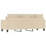 vidaXL Canapé à 3 places Crème 180 cm Tissu