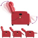 vidaXL Fauteuil de massage inclinable rouge similicuir