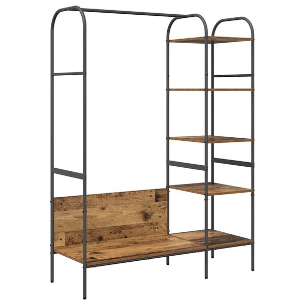 vidaXL Porte-vêtements Marron 120 x 44 x 160 cm Bois d'ingénierie