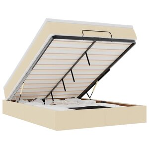 VidaXL Cadre de lit ottoman avec matelas crème 140x190 cm tissu