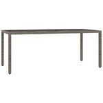 vidaXL Ensemble à manger de jardin et coussins 7 Pièces gris rotin