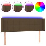 vidaXL Tête de lit à LED Marron foncé 147x16x78/88 cm Tissu