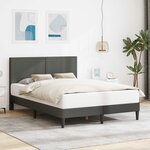 vidaXL Cadre de lit Gris foncé 140 x 200 cm Tissu en velours côtelé