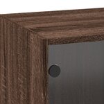 vidaXL Armoire murale avec portes en verre chêne marron 35x37x100 cm