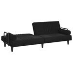 vidaXL Canapé-lit avec accoudoirs noir velours