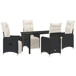 vidaXL Ensemble de salle à manger pour jardin 5 Pièces Noir polyrotin