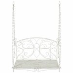 vidaXL Banc Balançoire Acier 105 5 x 61 x 56 cm Blanc antique