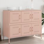 vidaXL Buffet rose 100 5x39x79 cm acier laminé à froid