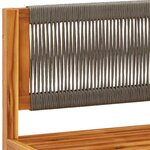 vidaXL Ensemble de canapés de jardin 9 pièces avec coussins en bois d'acacia et corde