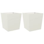 vidaXL Jardinières 2 Pièces blanc 50x50x50 cm acier