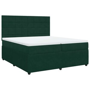 vidaXL Sommier à lattes de lit et matelas Vert foncé 200x200cm Velours
