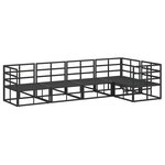 vidaXL Ensemble de canapé de jardin avec coussin 5 Pièces Noir Aluminium