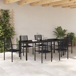 vidaXL Ensemble de Salle à Manger de Jardin 7 pièces Noir Osier PVC