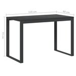 Bureau table poste de travail meuble d'ordinateur informatique étude d'ordinateur 110 x 60 x 73 cm bois d’ingénierie noir 02_0023745