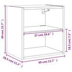 vidaXL Table de chevet murale avec lumières LED chêne fumé