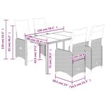 vidaXL Ensemble de bistro de jardin 5 Pièces coussins marron poly rotin