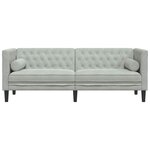 vidaXL Canapé Chesterfield Gris clair 194 x 74.5 x 70.5 cm Velours