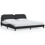 vidaXL Cadre de lit sans matelas Zadar noir 200x200 cm similicuir