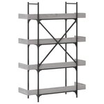 vidaXL Bibliothèque à 4 niveaux sonoma gris 100x33x145 5 cm