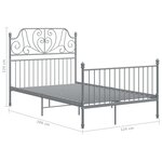 vidaXL Cadre de lit sans matelas gris métal 120x200 cm