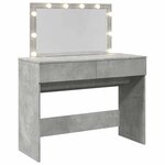 vidaXL Coiffeuse avec LED gris béton 100x40x120 cm