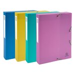 Boîte de classement plastique forever young exacompta - dos 4 cm couleurs assorties - lot de 4