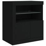 vidaXL Buffet avec lumières LED noir 283x37x67 cm