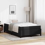 vidaXL Cadre de lit avec matelas Noir 120 x 190 cm tissu