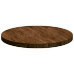 vidaXL Plateau de table Marron foncé Ø 70 x 4 cm Bois de chêne massif