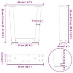 vidaXL Pieds de table basse en forme de V  2 pièces  acier naturel  40 x (30-31 3) cm