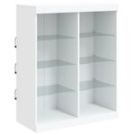 vidaXL Buffet avec lumières LED blanc 202x37x100 cm