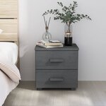 vidaXL Table de chevet HAMAR Gris foncé 40x35x44 5 cm Bois pin massif
