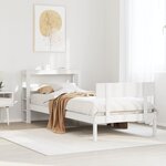 vidaXL Cadre de lit sans matelas blanc 75x190 cm bois de pin massif