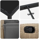 vidaXL Ensemble de salle à manger pour jardin 7 Pièces Beige polyrotin