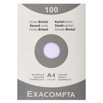 Étui de 100 fiches - bristol quadrillé 5x5 non perforé 210x297mm - Blanc EXACOMPTA