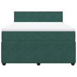 vidaXL Sommier à lattes de lit et matelas Vert foncé 140x190cm Velours