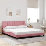 VidaXL Cadre de lit avec LED sans matelas rose 180x200 cm velours
