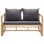 vidaXL Banc de jardin avec coussins 115 cm Bambou