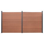 vidaXL Ensemble de panneaux de clôture marron 353x186 cm WPC