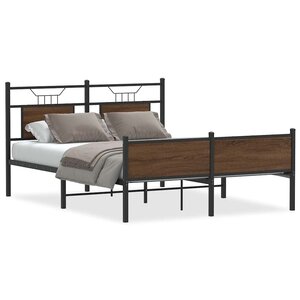 vidaXL Cadre de lit sans matelas chêne marron 140x190 cm