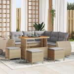 vidaXL Ensemble de canapé de jardin 9 Pièces beige et gris clair