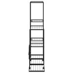 vidaXL Support pour plantes sur roues 94 5x25x92 5 cm Noir Métal