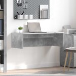 vidaXL Bureau mural Gris béton 100 x 45 x 30 cm Bois d'ingénierie