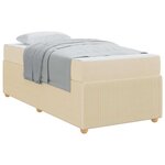 vidaXL Cadre de lit avec matelas Crème 90 x 190 cm tissu
