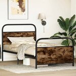 vidaXL Cadre de lit sans matelas 107x203 cm chêne fumé bois ingénierie