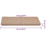vidaXL Tapis d'escalier auto-adhésifs 30 Pièces beige 65x24 5x3 5 cm