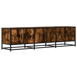 vidaXL Meuble TV chêne fumé 150x35x41 cm bois d'ingénierie et métal