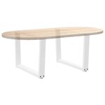 vidaXL Pieds de table basse en forme de V  2 pièces  blanc  70 x (42-43 3) cm  acier