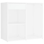 vidaXL Coiffeuse à LED avec 2 armoires Blanc Bois d'ingénierie